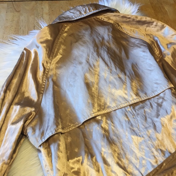 Michael Kors Metallic Gold Trench Coat M - Picture 6 of 14